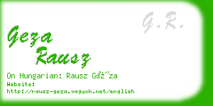 geza rausz business card